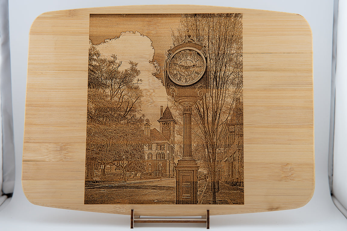 Baxters Clock and City Hall Cutting Board - Bern Laser Works