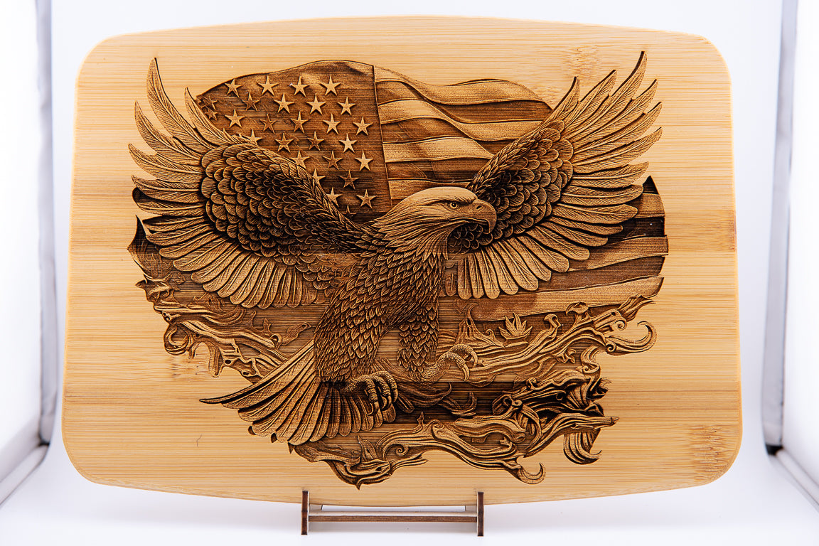 Eagle and Flag Cutting Board - Bern Laser Works