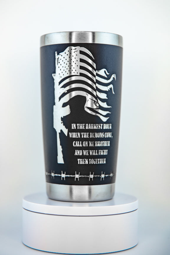 IGY6 Tumbler with Rifled Flag (PTSD Awareness) - Bern Laser Works