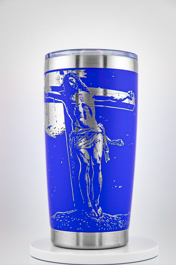 Jesus on Cross Tumbler - Bern Laser Works