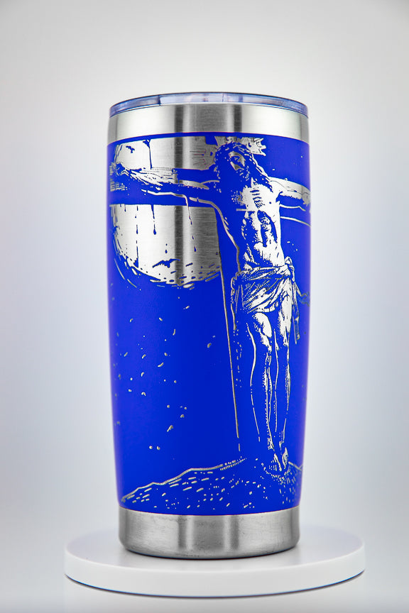 Jesus on Cross Tumbler - Bern Laser Works