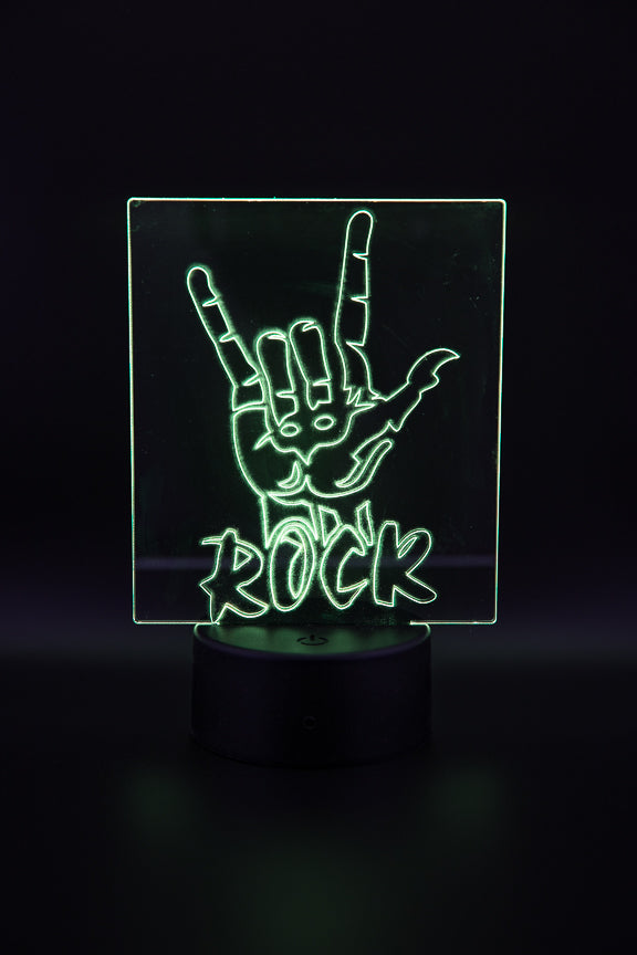 Rock and Roll Hand LED Night Light - Bern Laser Works
