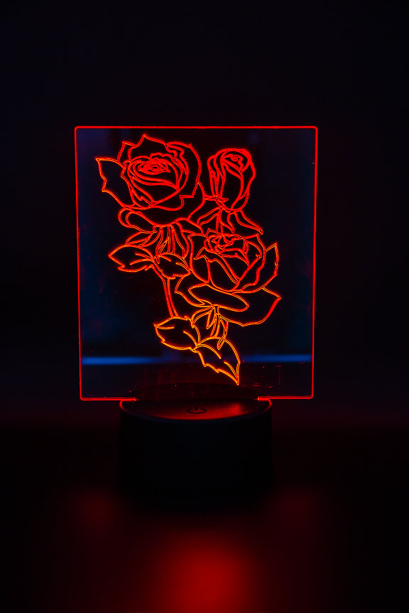 Rose LED Night Light - Bern Laser Works