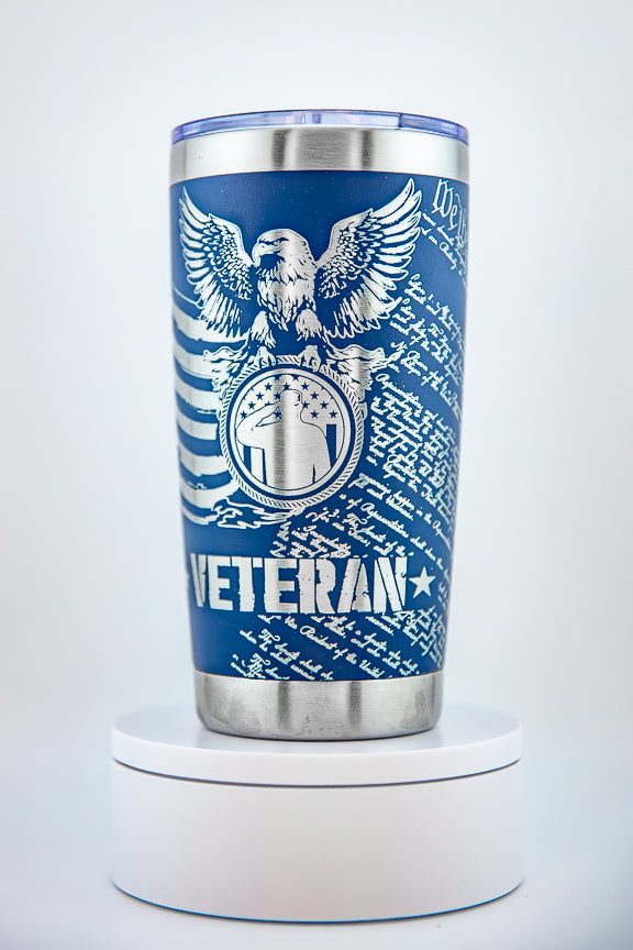 Veteran and Flag Tumbler - Bern Laser Works